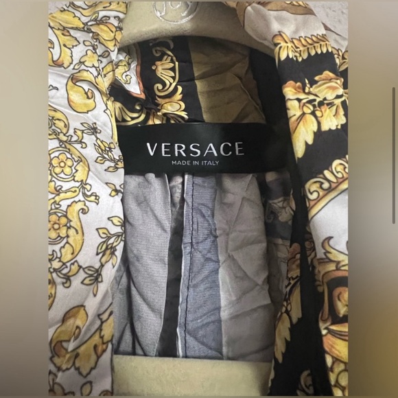 Versace Signature-Prints Patchwork Wrinkle-detail Mini Shirt-dress SZ 44EU/8US - Picture 6 of 16